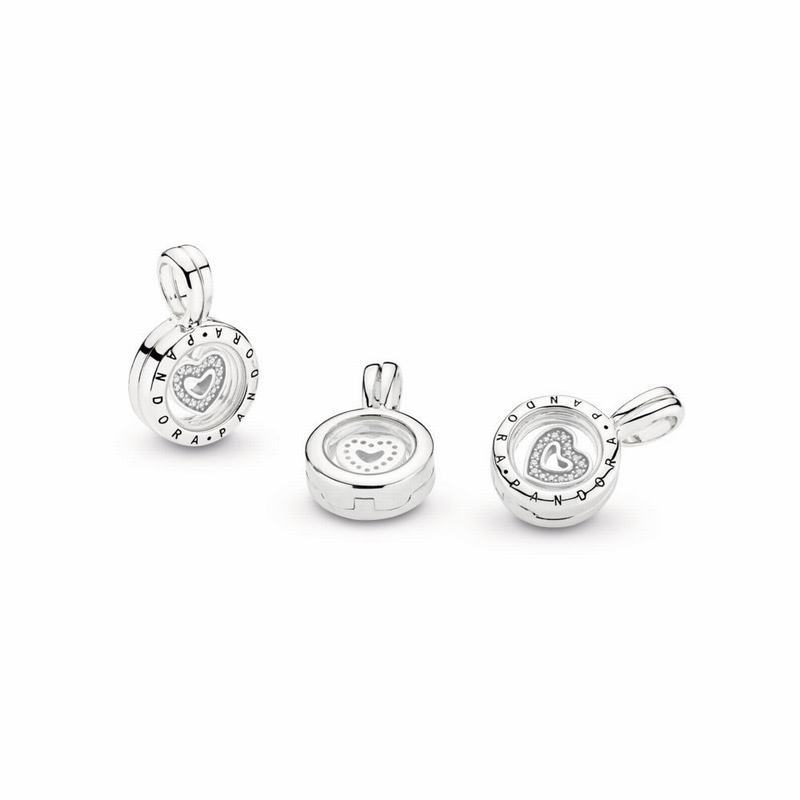 Pandora Floating Locket Charm - Sterling Silver/Glass/Cubic Zirconia - Canada | KJ9138CH